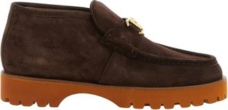 Valentino Garavani Schoenen, Heren, Bruin, 41 EU, Leer, Lord Chunky Enkellaars