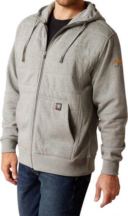 Ariat Mens Rebar All Weather Hoodie In Heather Grey