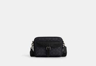 Coach Mens Warner Crossbody Bag in Black | PVC