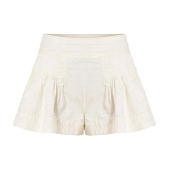 Isabel Marant Cybila Pleated High-Waisted Shorts - Shorts - Mujer - Blanco - M
