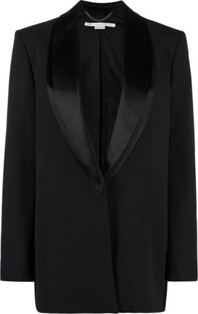 Stella McCartney tailored twill dinner jacket - women - Viscose/Viscose/Polyester/Cupro/Polyester/Spandex/Elastane/Wool/Silk - 38 - Black
