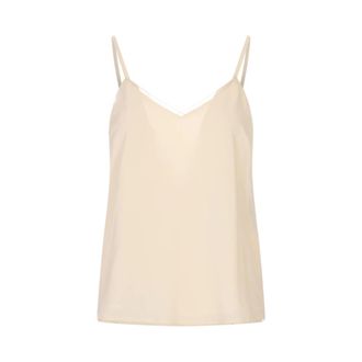 Fabiana Filippi Sleeveless Tops, female, White, Size: S V-neck Camisole Tank Top