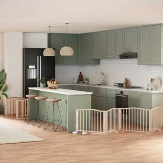 vidaXL Puerta Para Perros Plegable 10 Paneles Madera De &Aacute;lamo 800 Cm Vidaxl