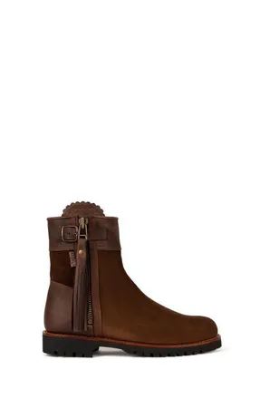 Penelope Chilvers Cropped Leather Tassel Waterproof Boot in Dark Oak at Nordstrom, Size 10Us