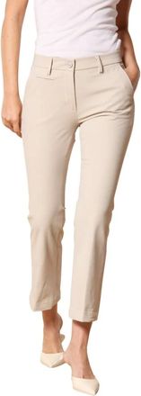 Mason's Broeken, Dames, Beige, XL, Katoen, Beige Slim Fit Trompet Chino Broek