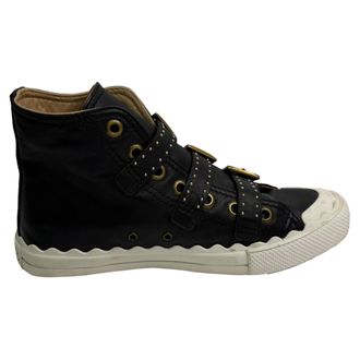 Chlo&eacute; Chlo&eacute; hoge sneakers met studs in zwart leer