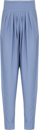 Lanvin Blue Silk-Blend Flap Pocket Pants