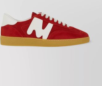 Msgm retro low-top suede sneaker with contrast sole