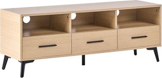 Beliani Mueble Tv Moderno Con Cajones Y Sistema De Gesti&oacute;n De Cables De Mdf Marr&oacute;n Kitimat