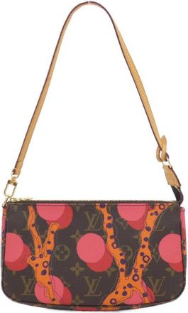 Louis Vuitton Marron Coated Canvas Pochette Pouch (Pre-Owned)