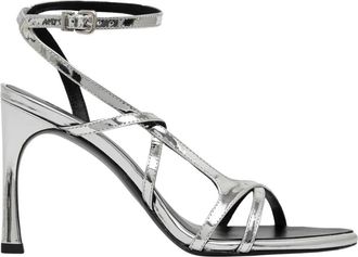 Rotate Strappy Sandal - Dames - Sandalen met hakken - Grijs - 37 EU - Leer - Schoenen