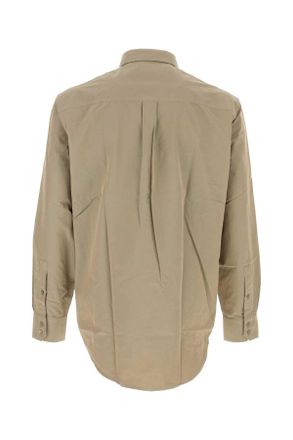 Burberry Mens Khaki Poplin Shirt Drizzle Exterior: Cotton Camicie