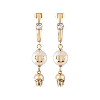 Philipp Plein Hoepeloorbellen met Hanger - Dames - Oorbellen - Geel - ONE Size - Accessoires