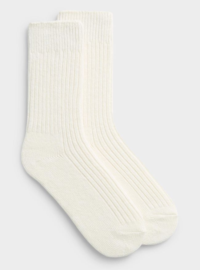 Womens Ribbed cashmere-blend socks
