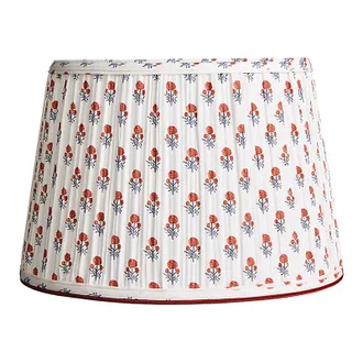 Ballard Designs Limited Edition Anais Pleated Lamp Shade - Persimmon, 11 1/2H X 18 Diameter w/15 Top Diameter - Ballard Designs