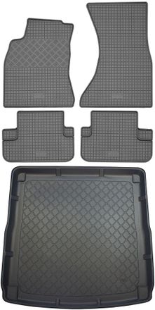OEM Audi A4 B8 Avant / Allroad Kombi (5 Puertas) De 04.2008 A 10.2015 Set - Alfombrillas De Goma Para Coche + Alfombrilla Para Maletero