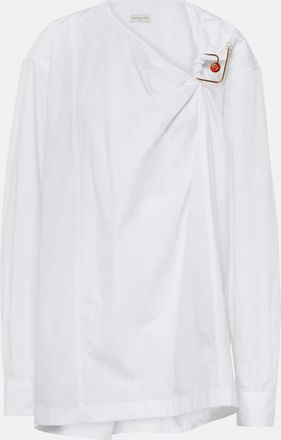 Dries Van Noten Embellished cotton poplin blouse
