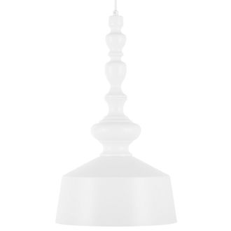Beliani L&aacute;mpara Colgante De Metal Blanco Con Acabado Mate 120 Cm Pantalla Moderna Bicolor Driva