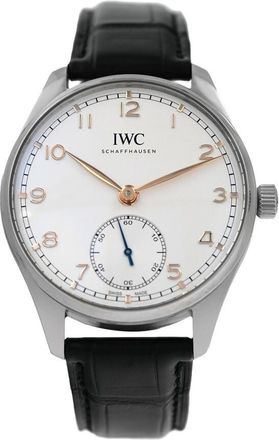IWC Pre-owned IWC Portugieser Diamond Silver-plated Dial Mens Watch IW358303
