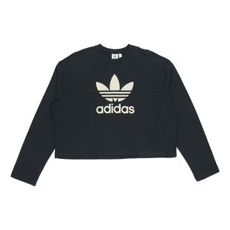 adidas (WMNS) adidas Premium Logo Crew Sweatshirt Black FM2623