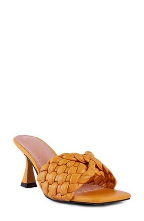 London Rag Celie Woven Heeled Sandal in Yellow at Nordstrom Rack, Size 6