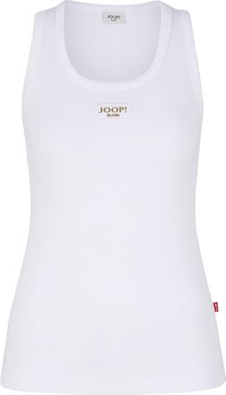 Joop Tanktop JOOP JEANS Tana, Damen, Gr. XL, weiss (wei&szlig;), Jersey, Obermaterial: 100% Baumwolle, clean, unifarben, regular fit normal, tiefer Rundhals, Top