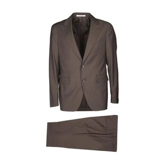 Tagliatore Single Breasted Suits, male, Brown, Size: 2XL Single Breasted Suits