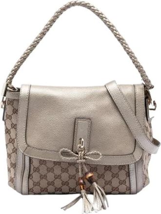 Gucci Pre-owned Shoulder Bags, female, Beige, Size: ONE SIZE Pre-owned Bella Satchel