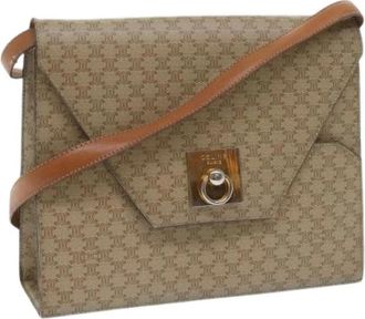 Celine Pre-owned Vintage macadam schoudertas - Dames - Vintage Schoudertas - Beige - ONE Size - Leer - Vintage