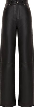 Astrid Womens Leather Pants In Black