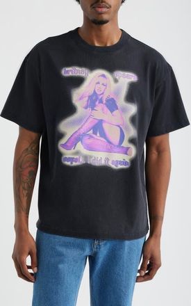Bravado Oversize Britney Spears Tour Graphic T-Shirt in Washed Black at Nordstrom, Size Xx-Large