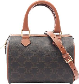 Celine Pre-owned Celine Small Triomphe Coated Canvas Boston Bag Ladies H0WGCDWPDVB49557