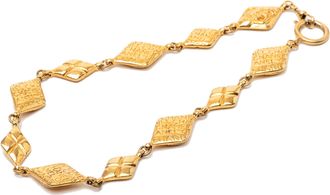 Chanel Gold Plated Logo Chain Necklace