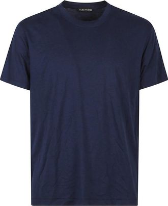 Tom Ford Blauwe Crew Neck T-shirts en Polos - Heren - T-shirts - Blauw - XL - Tops