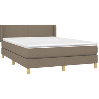 vidaXL Vidaxl - Cama Box Spring Con Colch&oacute;n Tela Gris Taupe 140x190 Cm