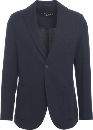 Circolo 1901 Moderne Gebreide Blazer Blauw - Heren - Blazers - Blauw - M - Jassen