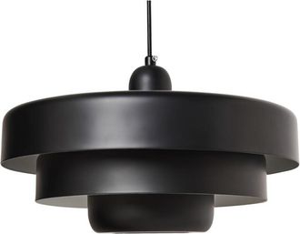 Beliani Lámpara colgante de metal de varios niveles estilo escandinavo de mediados de siglo negro Kolga