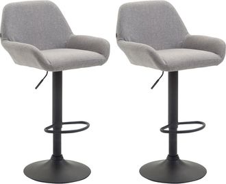 Clp Set De 2 Taburetes De Bar Braga De Tela Gris Negro