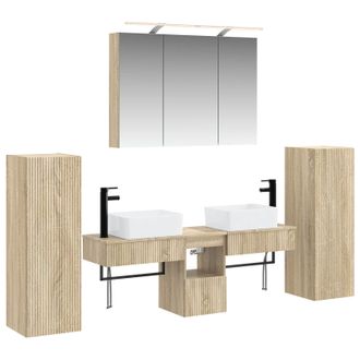 vidaXL Set Di Mobili Per Il Bagno 6 Pz Rovere Sonoma Vidaxl