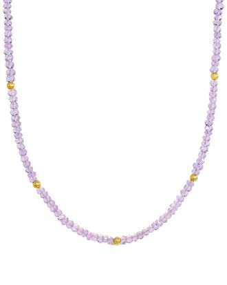 Jewelmak 14K Pink Amethyst Necklace