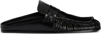 Jil Sander Leren muiltjes met gekreukt detail - Zwart