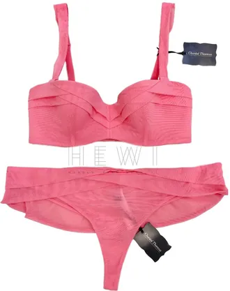 Chantal Thomass watermelon p&eacute;ch&eacute; Strapless bra and thong set Size M