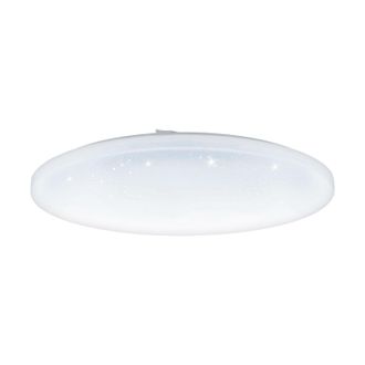 Loops Wall Flush Ceiling Light White Shade White Plastic Crystal Effect Bulb LED 49.5W