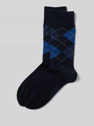 Camano Socken mit Karomuster im 2er-Pack in Marine, Größe 39/42