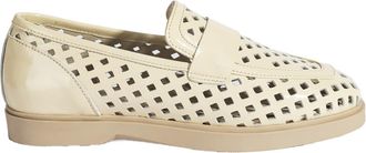 Desa Woman Slip-Ons - Patent Leather Upper, Leather Lining, Flat Heel, No Closure, Breathable | Beige - 39