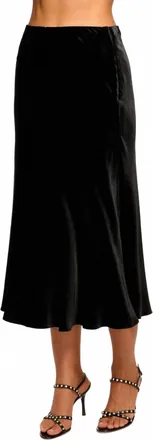 Ramy Brook Arrius Velvet Slip Skirt In Black