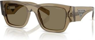 Prada 10Zs 22H90F Zonnebril - Heren - Zonnebrillen - Bruin - 54 MM - Accessoires