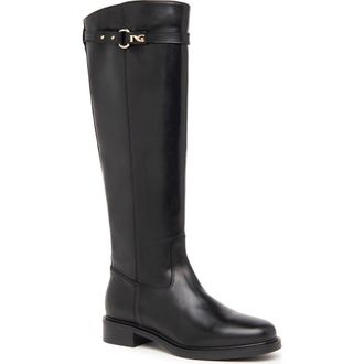 Nero Giardini Buckle Strap Riding Boot in Black at Nordstrom Rack, Size 7Us / 37Eu