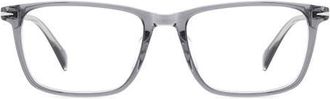 David Beckham 57mm Rectangular Optical Glasses in Grey Crystal at Nordstrom