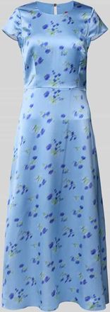 HUGO BOSS Midikleid mit Kapp&auml;rmeln Modell Kamela in Hellblau, Gr&ouml;&szlig;e 40